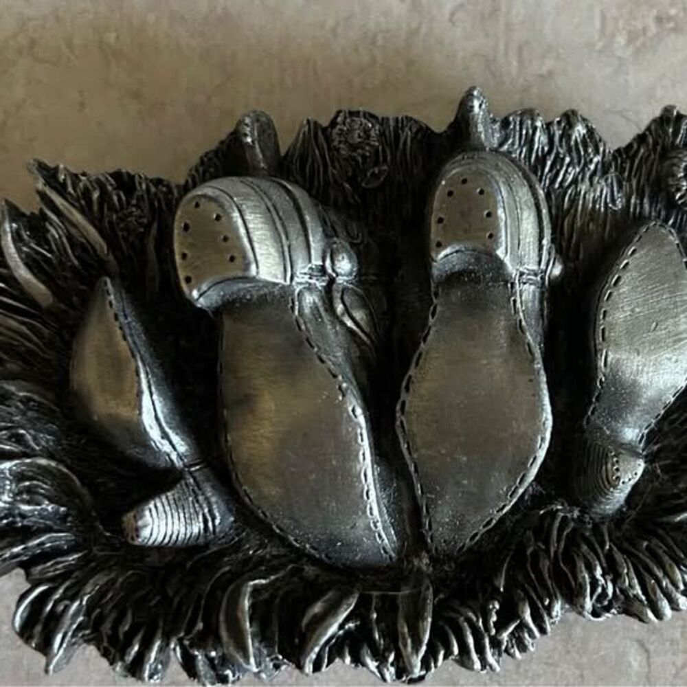 Vintage Belt Buckle 3D Sculpture of Boots 1981 Bergamot Brass Works USA